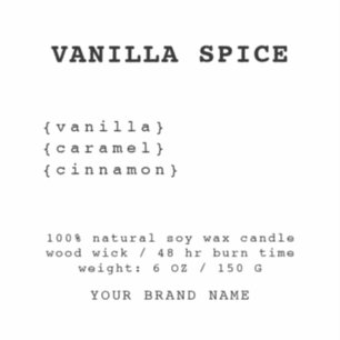 Minimalistisches Etikett mit weißer Kerze