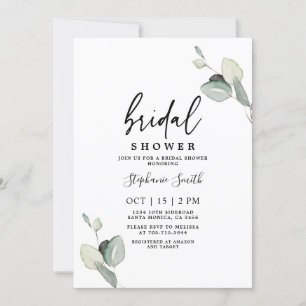 Minimalistisches Eukalyptus-verlassen Brautparty Einladung