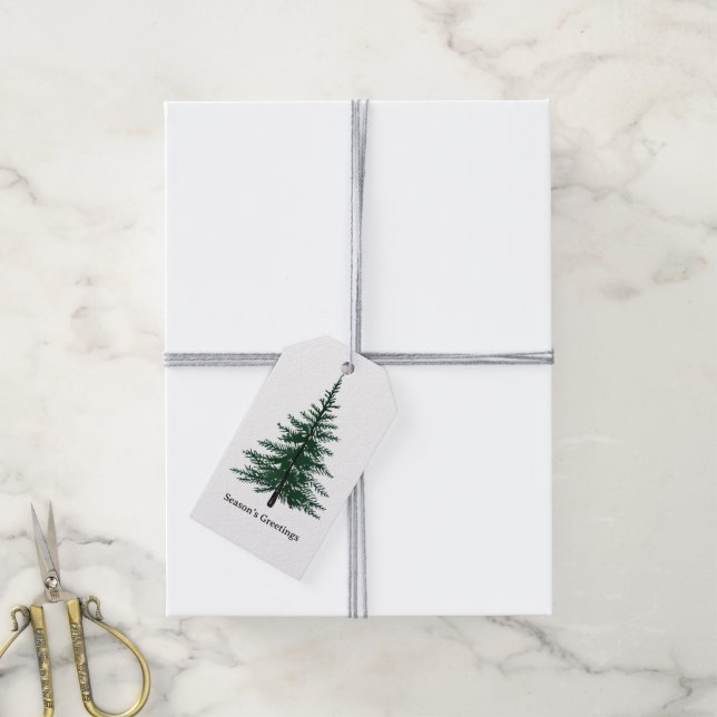 Minimalistisches Evergreen Tree Design Einfaches H Geschenkanhänger (Mit Garn)