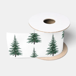 Minimalistisches Evergreen Tree Design Einfaches H Satinband