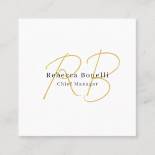 Minimalistisches exklusives modernes Monogramm in Quadratische Visitenkarte