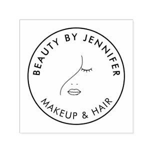 Minimalistisches Face Beauty Logo Makeust Artist Permastempel