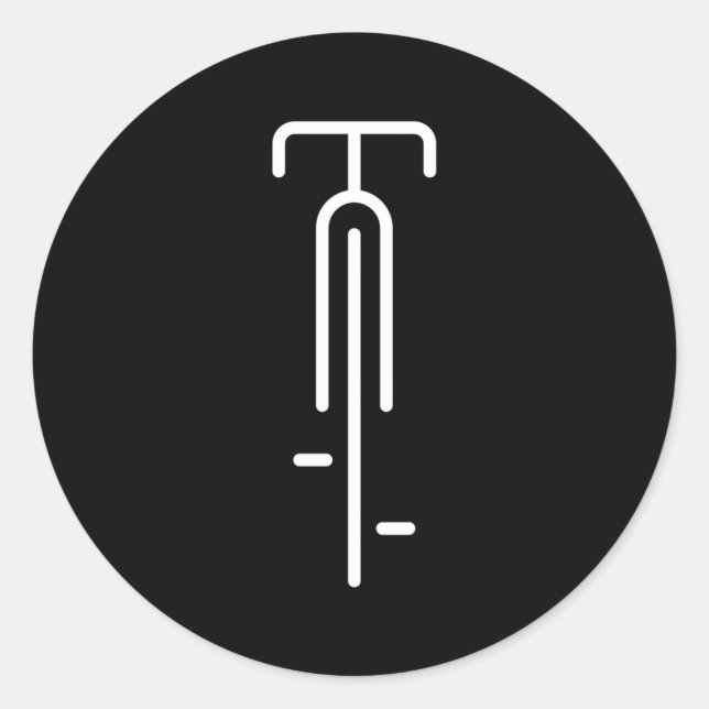 Minimalistisches Fahrrad Runder Aufkleber (Vorderseite)
