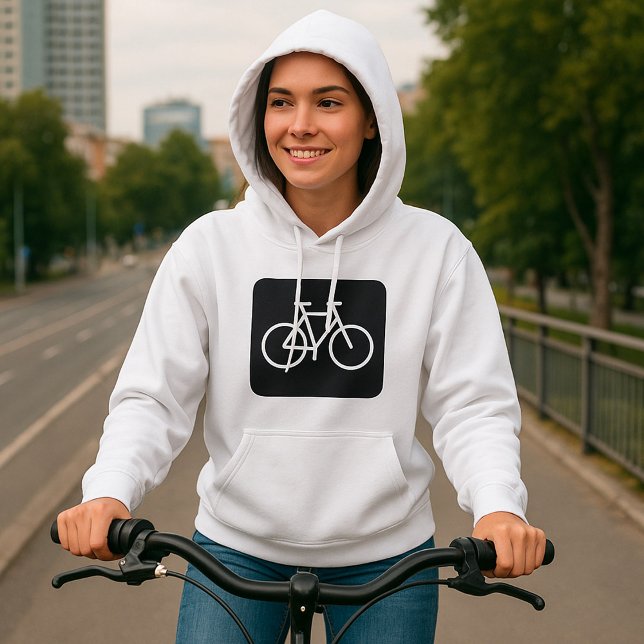 Minimalistisches Fahrradsymbol Hoodie (Von Creator hochgeladen)