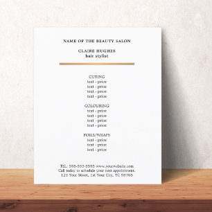 Minimalistisches Faux-Gold-Linien-Schönheitssalon- Flyer