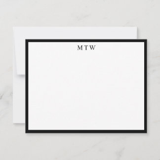 Minimalistisches, feines Schwarzweißquadrat Mitteilungskarte