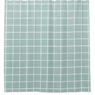 Minimalistisches Fensterrahmen, weiß am Meer Duschvorhang