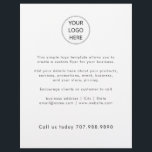Minimalistisches Firmenlogo Flyer<br><div class="desc">Ein einfacher Flyer mit Ihrem Firmenlogo,  um Ihre Geschäftsinformationen,  Dienstleistungen,  Veranstaltungen,  Produkte usw. zu enthalten. Die Telefonnummer fällt in Fettdruck am Ende Ihres Flyers auf.</div>