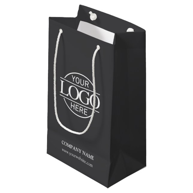 Minimalistisches Firmenlogo für Graue Unternehmen Kleine Geschenktüte (Vorderseite Schrägansicht)