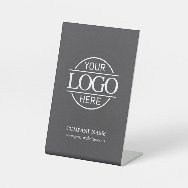 Minimalistisches Firmenlogo für Graue Unternehmen Sockelschild (Vorderseite)