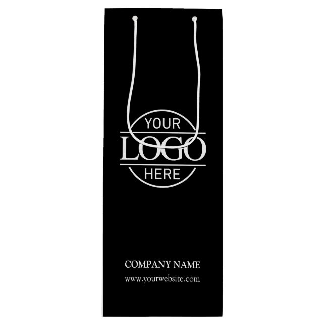 Minimalistisches Firmenlogo Geschenktüte Für Weinflaschen (Vorderseite)