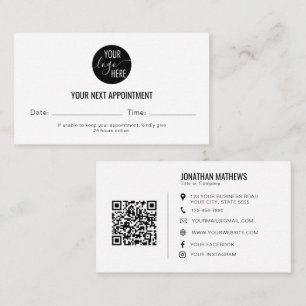 Minimalistisches Firmenlogo Nächster QR-Code Ernen Terminkarte