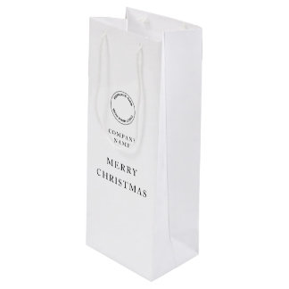 Minimalistisches Firmenlogo Name Frohe Weihnachten Geschenktüte Für Weinflaschen