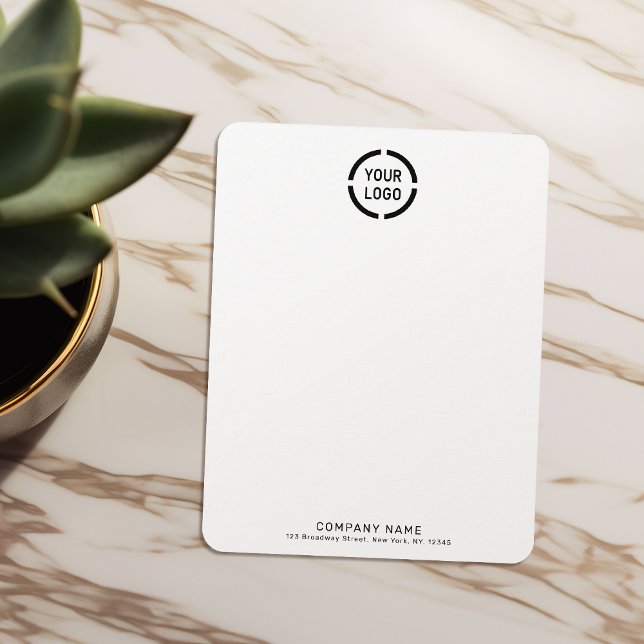 Minimalistisches Firmenlogo personalisiert Station Mitteilungskarte (Minimalist company logo personalized Stationery Note Card)