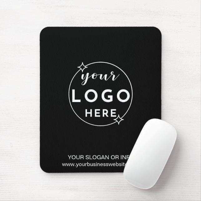 Minimalistisches Firmenlogo Schwarz Mousepad (Mit Mouse)