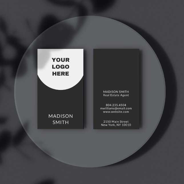 Minimalistisches Firmenlogo Schwarz/Weiß Visitenkarte (Business Logo Black & White Arch Minimalist Business Card
)