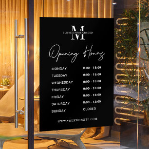 Minimalistisches Firmenlogo Schwarz-weiße Öffnungs Fensteraufkleber