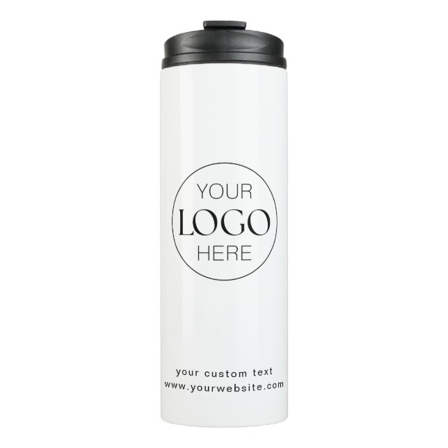 Minimalistisches Firmenlogo Thermosbecher (Vorderseite)