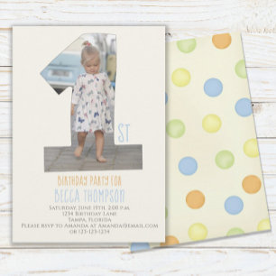 Minimalistisches First Birthday Simple Niedlich Do Einladung
