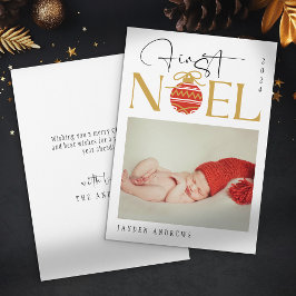 Minimalistisches First Christmas Baby Foto Feiertagskarte