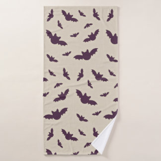 Minimalistisches Fledermausmuster Halloween-Decke Badhandtuch Set