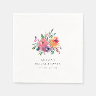 Minimalistisches florales Brautparty Serviette