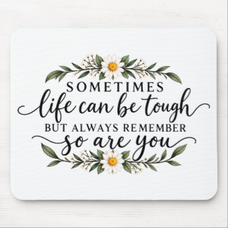 Minimalistisches florales inspirierendes Zitat-Des Mousepad
