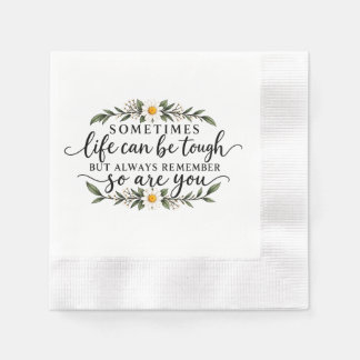Minimalistisches florales inspirierendes Zitat-Des Serviette