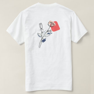 Minimalistisches florales Line-Art-T-Shirt T-Shirt