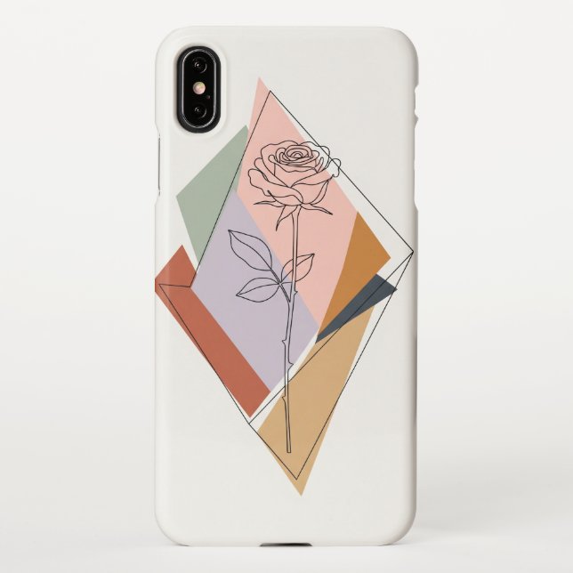 Minimalistisches florales Telefongehäuse - Stilvol iPhone Hülle (Rückseite)