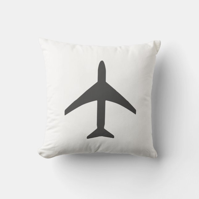 Minimalistisches Flugzeug-Flugzeug Fliegenkissen Kissen (Vorderseite)