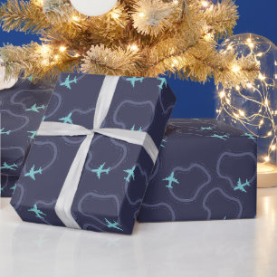 Minimalistisches Flugzeug Geschenkpapier
