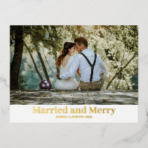 Minimalistisches Foil Merry und Verheiratetes fris