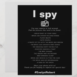 Minimalistisches formales Black I Spy Wedding Game