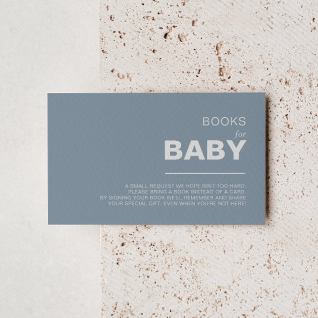 Minimalistisches formales Blue Baby Duschbuch Begleitkarte (Von Creator hochgeladen)
