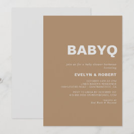 Minimalistisches formales Brown BabyQ Baby Duschgr Einladung