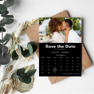 Minimalistisches formales Foto Save the Date schwa Einladung