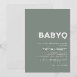 Minimalistisches formales Green BabyQ Baby Duschgr Einladung