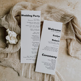 Minimalistisches formales Hochzeitsprogramm Programm