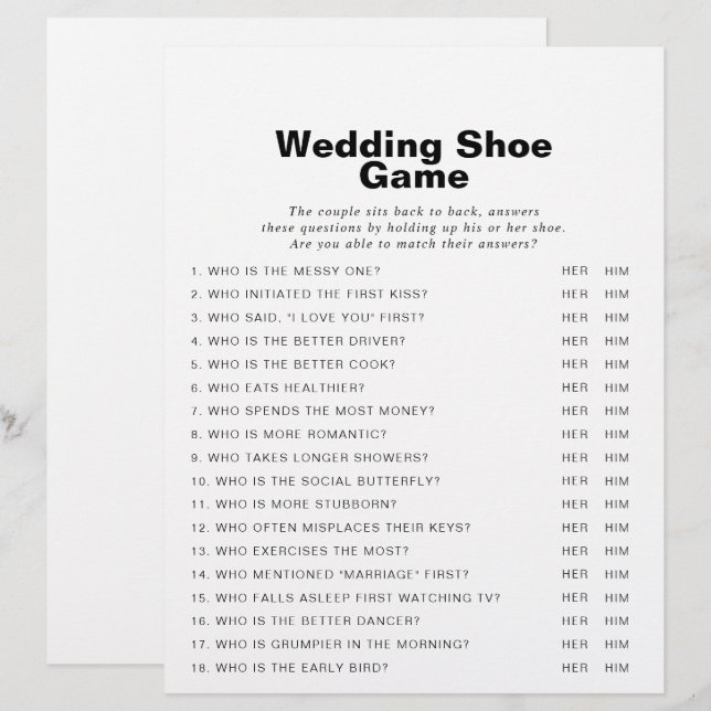 Minimalistisches formales Hochzeitsschuhspiel (Vorne/Hinten)