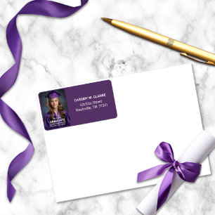 Minimalistisches Foto Abschluss 8. Klasse Adressaufkleber