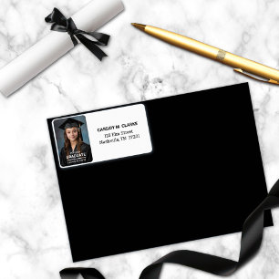 Minimalistisches Foto Abschluss 8. Klasse Adressaufkleber