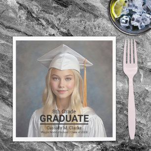 Minimalistisches Foto Abschluss 8. Klasse Serviette