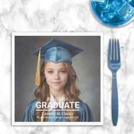 Minimalistisches Foto Abschluss 8. Klasse Serviette