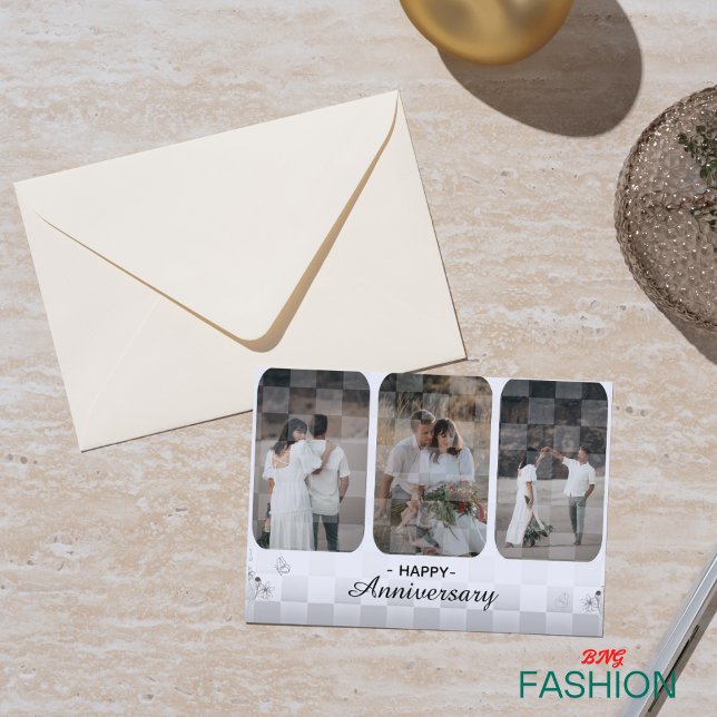 Minimalistisches Foto Anniversay Card Einladung (Von Creator hochgeladen)