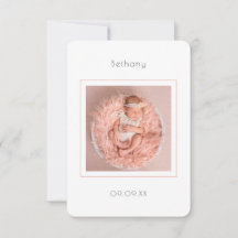 Minimalistisches Foto Baby Girl Geburtserklärung