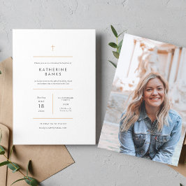 Minimalistisches Foto Baptisim Einladung