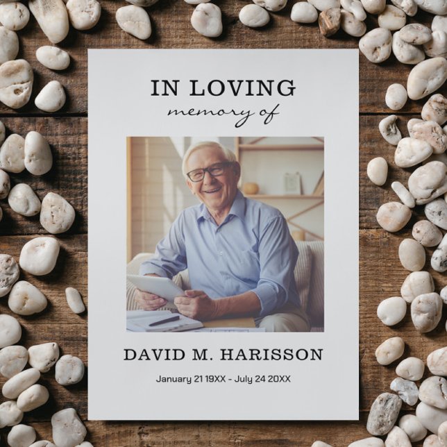 Minimalistisches Foto Beerdigung Dankeskarte (Von Creator hochgeladen)