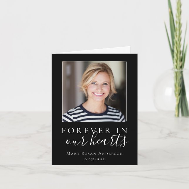 Minimalistisches Foto Beileid Beerdigung Dankeschö Dankeskarte (Vorderseite)