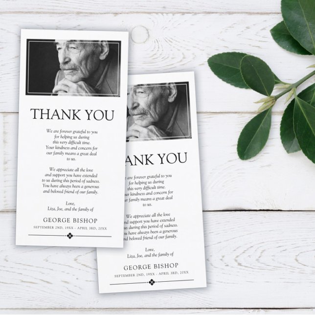 Minimalistisches Foto | Beileid Vielen Dank Dankeskarte (Von Creator hochgeladen)